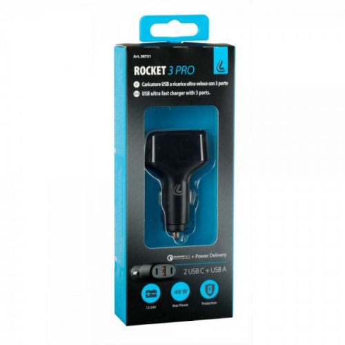 ΦΟΡΤΙΣΤΗΣ ΑΝΑΠΤΗΡΑ 12/24V MAX 40W ΜΕ 1 ΘΥΡΑ USB A & 2 ΘΥΡΕΣ USB C FAST CHARGE