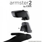 Τεμπέλης Αυτοκινήτου Armster 2 για Hyundai i20 2014–2020 Μαύρος – Πλαστικός με Δερματίνη, Αποσπώμενη Τσέπη & Αντάπτορα Rati (V01563/RT + V01615/RT)
