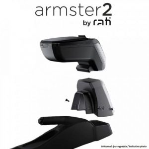 Τεμπέλης Αυτοκινήτου Armster 2 για Hyundai i20 2014–2020 Μαύρος – Πλαστικός με Δερματίνη, Αποσπώμενη Τσέπη & Αντάπτορα Rati (V01563/RT + V01615/RT) - Image 1