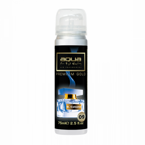 ΑΡΩΜΑΤΙΚΟ ΑΥΤΟΚΙΝΗΤΟΥ ΣΕ ΣΠΡΕΙ (SPRAY) ΜΕ ΑΡΩΜΑ D.CABANA PREMIUM GOLD SERIES 75ml AQUA - 1 TEM.
