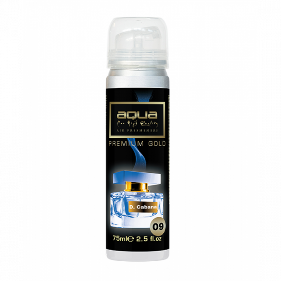 ΑΡΩΜΑΤΙΚΟ ΑΥΤΟΚΙΝΗΤΟΥ ΣΕ ΣΠΡΕΙ (SPRAY) ΜΕ ΑΡΩΜΑ D.CABANA PREMIUM GOLD SERIES 75ml AQUA - 1 TEM.
