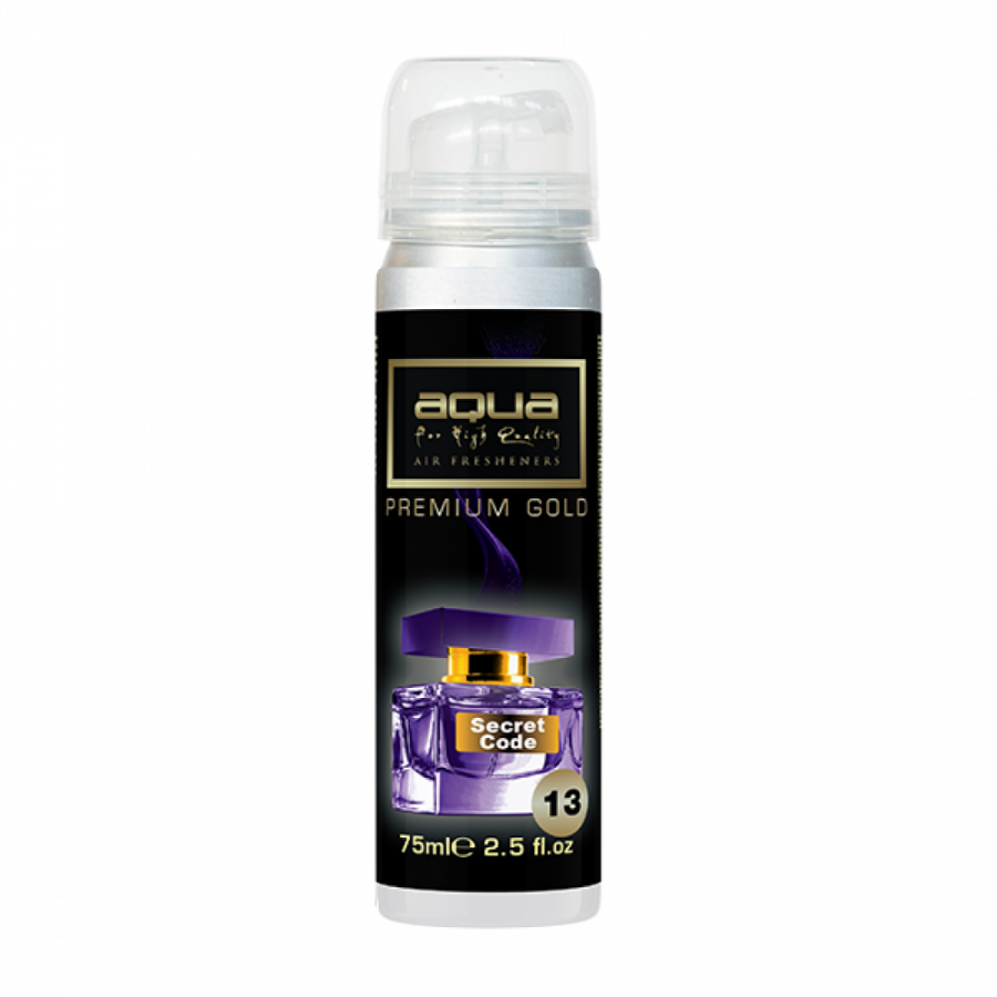 ΑΡΩΜΑΤΙΚΟ ΑΥΤΟΚΙΝΗΤΟΥ ΣΕ ΣΠΡΕΙ (SPRAY) ΜΕ ΑΡΩΜΑ SECRET CODE PREMIUM GOLD SERIES 75ml AQUA - 1 TEM