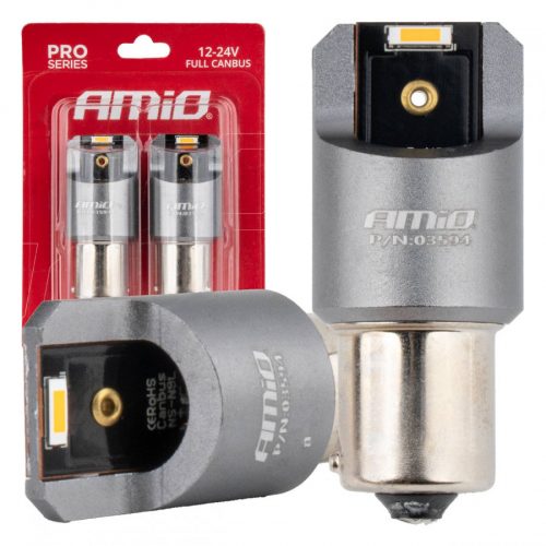 LED FULL CANBUS PRO series PY21W 2x1860 SMD ΠΟΡΤΟΚΑΛΙ 12V 24V - 2ΤΕΜ.