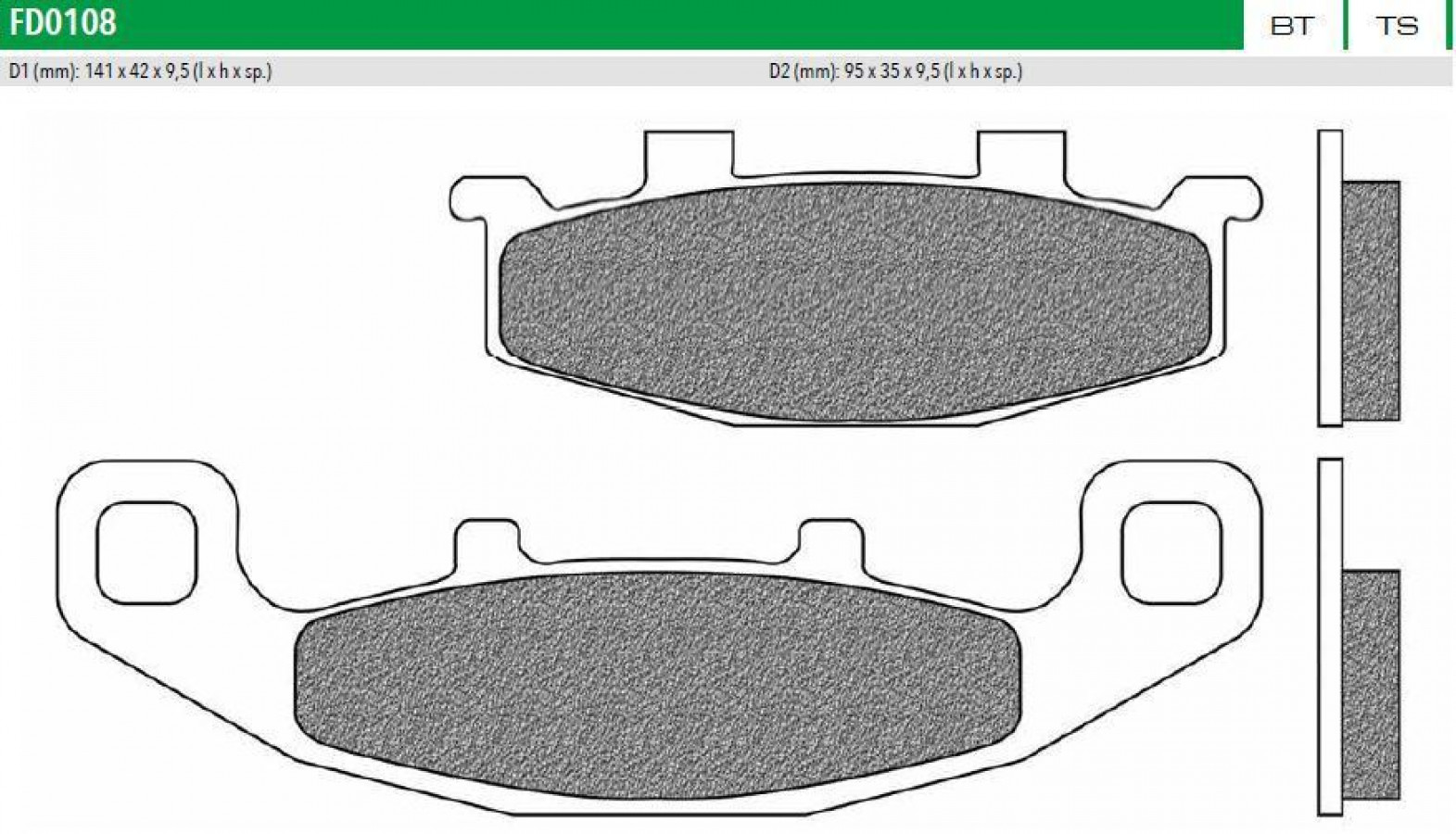 Τακάκια Φρένων Εμπρός Newfren FD0108BT1 F129 – Για Kawasaki/Suzuki (Πολλά Μοντέλα) – Σετ 2 Τεμαχίων
