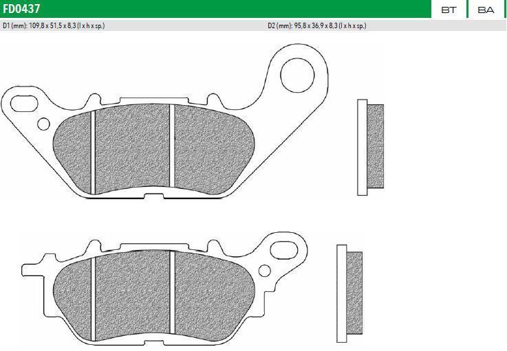 Τακάκια Πίσω Newfren FD0437BT1 για Yamaha Crypton X / T110 / NMAX / Tricity – 1 Σετ
