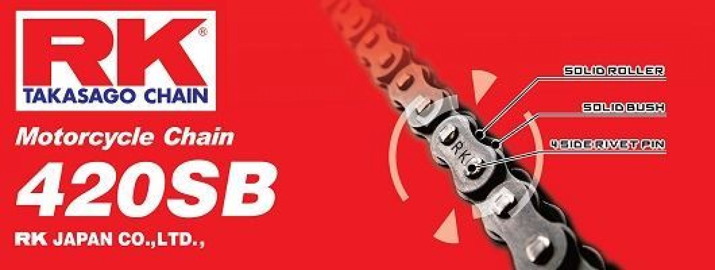 Αλυσίδα 420SB 104L Χρυσή Ενισχυμένη RK Μαλαισίας για Honda Innova, Wave 110 – 1 Τεμάχιο