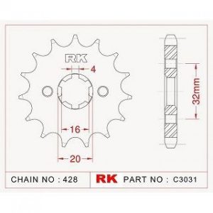 Γρανάζι Εμπρός 15 Δόντια RK για Crypton, Crypton X, RX100 – ΜΑΛ – 1 Τεμάχιο - Image 1