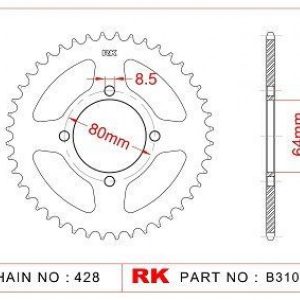 Γρανάζι Πίσω 39 Δόντια RK για Crypton / Crypton X 135 – ΜΑΛ – 1 Τεμάχιο - Image 1