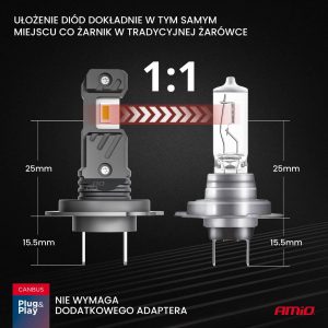LED CAN-BUS HYBRID SERIES H7/Η18 12V 60W 6.000K 5.600lm - 2 ΤΕΜ. - Image 2