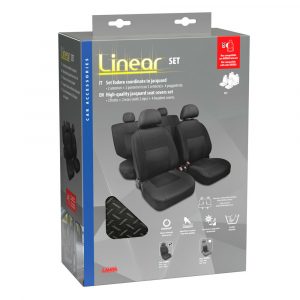 Σετ καλύμματα καθισμάτων Linear υψηλής ποιότητας /μαυρα - 1τεμάχιο - Image 3