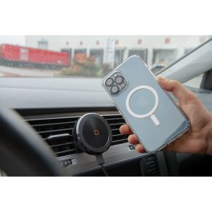 Μαγνητική Βάση Στήριξης Κινητού Mag Wireless Airvent της σειράς Optiline για Ίσιους Αεραγωγούς Αυτοκινήτου με δυνατότητα ασύρματης φόρτισης Max Power 15W, 15 μαγνήτες και 2 αυτοκόλλητα, μεταλλικά δακτυλίδια - Image 3