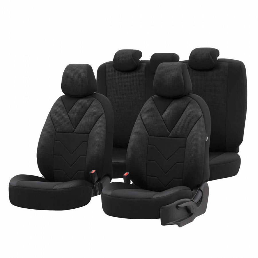 Καλύμματα Καθισμάτων AMiO OTOM RUBY 1202 Grey/Black Μαύρο/Γκρι Λινό & Δερματίνη – Universal – 1 Σετ