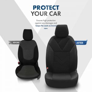 Καλύμματα Καθισμάτων AMiO OTOM RUBY 1202 Grey/Black Μαύρο/Γκρι Λινό & Δερματίνη – Universal – 1 Σετ - Image 2