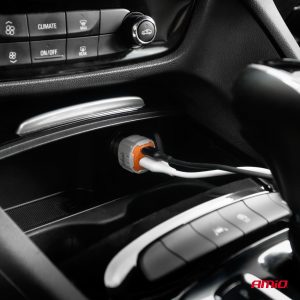ΦΟΡΤΙΣΤΗΣ ΑΝΑΠΤΗΡΑ 12/24V ΜΕ 2 ΘΥΡΕΣ USB-C+USB 38W 5V/3AQC ΤΑΧΕΙΑΣ ΦΟΡΤΙΣΗΣ ΛΕΥΚΟΣ AMIO - 1 Τεμ. - Image 2
