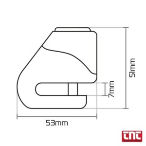 Κλειδαριά Δισκόφρενου OXFORD Micro XD5 5,5mm Κίτρινη/Μαύρη – Μικρού Μεγέθους Ασφάλεια motorcycle_disc_lock_micro_xd5_lk205_dimen