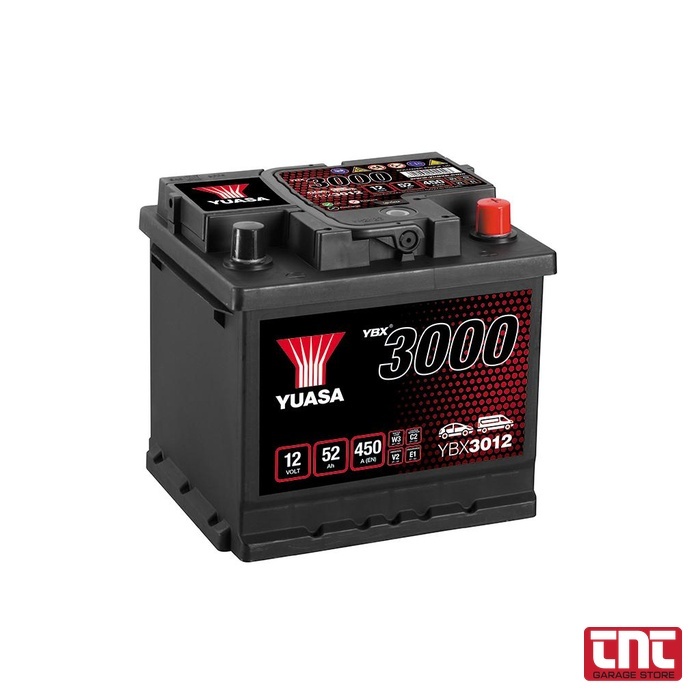 Μπαταρία Αυτοκινήτου YUASA YBX3012 SMF 12V 52Ah 450A – 207×175×190mm yuasa_car_battery_ybx3000_12v_52ah_ybx3012_with_logo_700x70