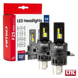 Λαμπτήρες LED AMIO F25 PRO Black Edition H4 / H19 70W 12/24V Full CANBUS 8000lm 6000K — Σετ 2 τεμ. amio_f25_pro_black_led_headli