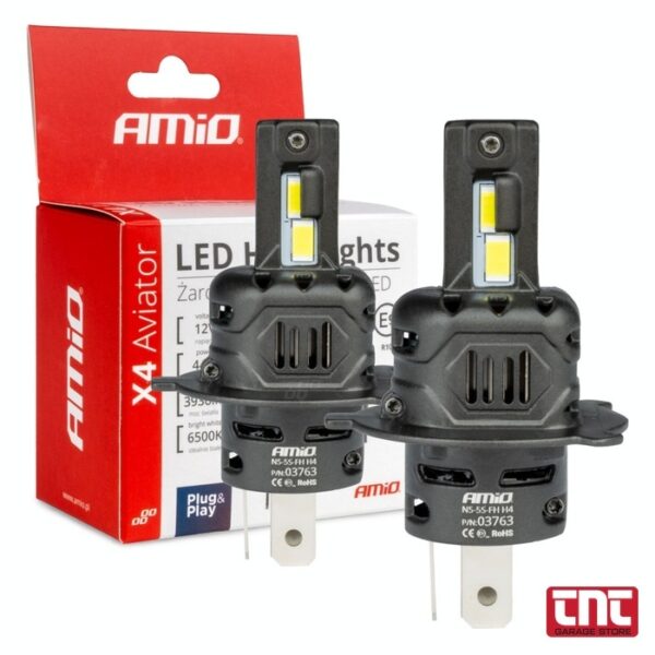 Amio Λάμπες LED H4 12V 44W 6500K 3936lm CSP X4 Series Aviator Plug & Play — Σετ 2 Τεμαχίων Amio Λάμπες LED H4 12V 44W 6500K 3936lm CSP X4 Series Aviator Plug & Play — Σετ 2 Τεμαχίων amio_led_headlight_bulbs_x4_avia Amio Λάμπες LED H4 12V 44W 6500K 3936lm CSP X4 Series Aviator Plug & Play — Σετ 2 Τεμαχίων amio_led_headlight_bulbs_x4_avia