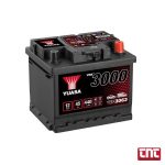 Μπαταρία Αυτοκινήτου YUASA YBX3063 SMF 12V 45Ah 440A – 207×175×175mm yuasa_car_battery_ybx3000_12v_45ah_ybx3063_front_with_logo_