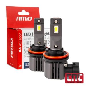 Amio Λαμπτήρες LED H8/H9/H11 X4 Series Aviator 6500K 12V 44W (3936lm) — 2 Τεμάχια amio_led_headlight_bulbs_x4_aviator_series_box