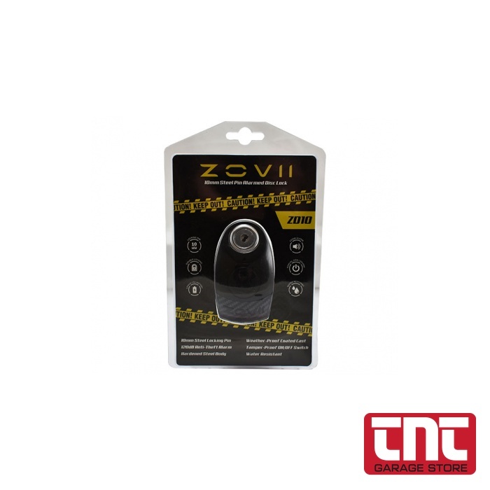 Κλειδαριά Δισκόφρενου ZOVII ZD10 με Συναγερμό 120dB — Πείρος 10mm, Χρώμα Μαύρο/Carbon car_disc_lock_black_packaging_with_logo_70