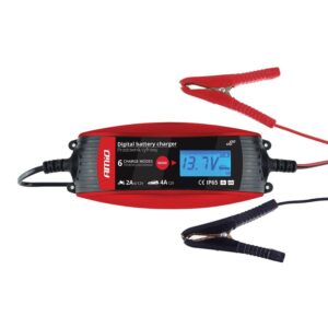 Amio – Φορτιστής Μπαταρίας 6/12V 2A/4A με LCD για φόρτιση και συντήρηση μπαταριών 1.2-120Ah με έξυπνη λειτουργία και προστ