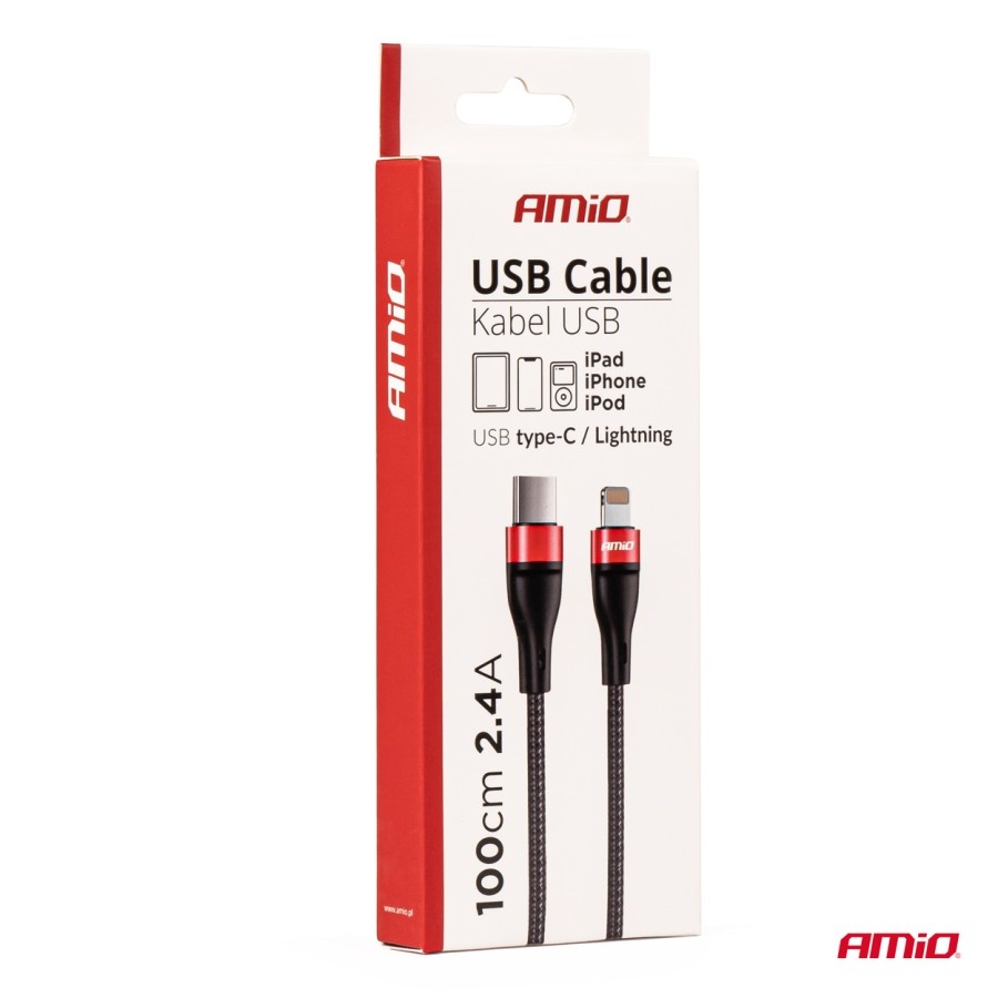 Amio – ΚΑΛΩΔΙΟ ΦΟΡΤΙΣΗΣ ΚΑΙ ΣΥΓΧΡΟΝΙΣΜΟΥ USB TYPE C ΣΕ APPLE LIGHTNING 100cm 2.4A UC-17 – 1 ΤΕΜ. 02929_06_900x900.jp