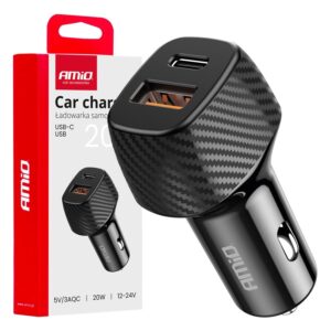 Amio – ΦΟΡΤΙΣΤΗΣ ΑΝΑΠΤΗΡΑ ΜΕ 2 ΘΥΡΕΣ USB-A QUICK CHARGE+USB-C 20W ΜΑΥΡΟ – 1 Τεμ. 04282_am_1_900x900.jpg