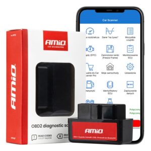 Amio – Διαγνωστικό Αυτοκινήτου OBD 2 τύπου ELM327 Bluetooth Mini τάση λειτουργίας 12V με ασύρματη σύνδεση για Επιβατικά Αυ
