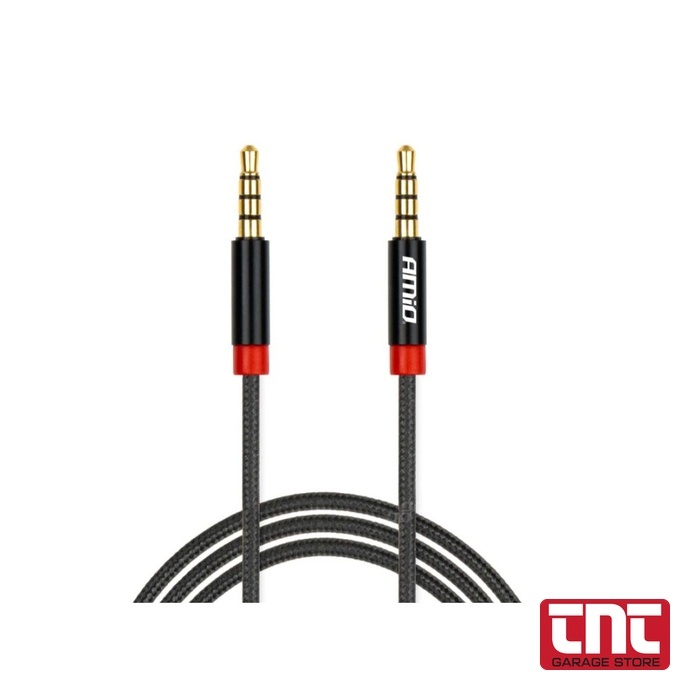 Amio – ΚΑΛΩΔΙΟ ΣΥΝΔΕΣΗΣ AUX MINI JACK>JACK 3,5mm 100cm – 1 TEM. amio_aux_audio_cable_3_5mm_male_to_male_braided_gold