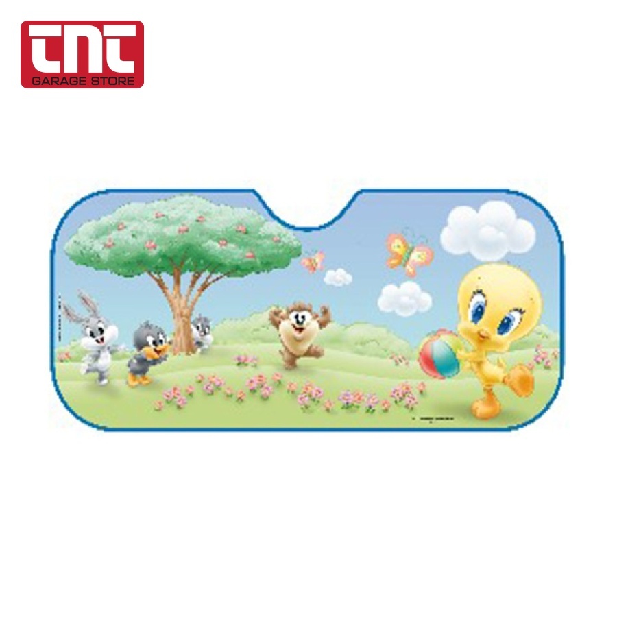 ΗΛΙΟΠΡΟΣΤΑΣΙΑ ΕΣΩΤΕΡΙΚΗ ΠΑΡΜΠΡΙΖ BABY TWEETY ΚΑΙ FRIENDS (60 Χ 130) baby_looney_tunes_car_sunshade_front_windshield_with_logo.jp