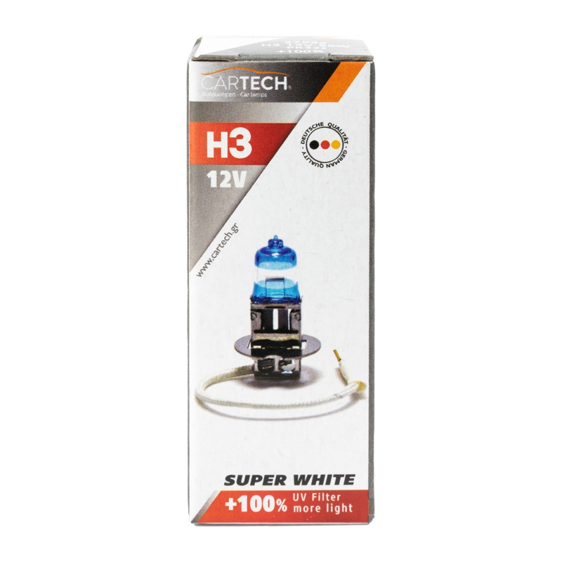 Λάμπα Αλογόνου Αυτοκινήτου H3 12V 55W +100% Silver White Ασημί Λευκό Φως για Προβολείς & Ομίχλης 37532.jpg 37532.jpg