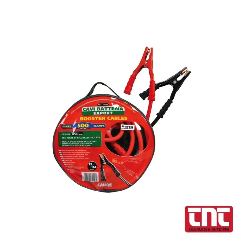 Καλώδια Εκκίνησης (Ρευματοδότες) 500A – 12V/24V – Επαγγελματικού Τύπου για Φορτηγά, SUV & Diesel lampa_export_booster_cable